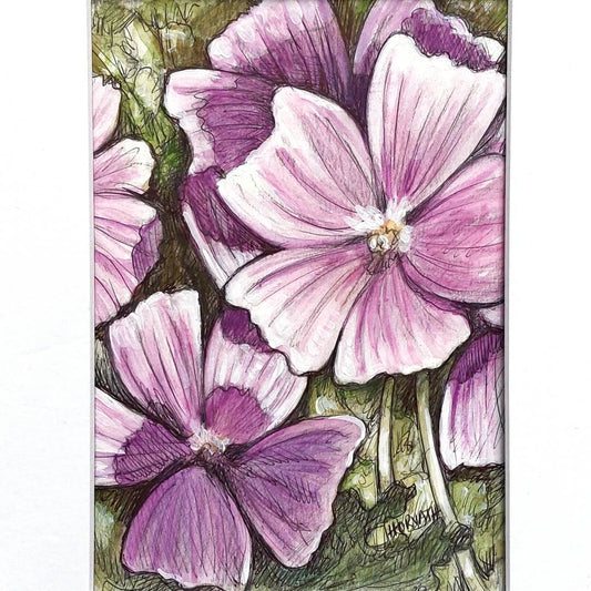 DAY 14 - Purple Blooms- Original Daily Draw to Paint