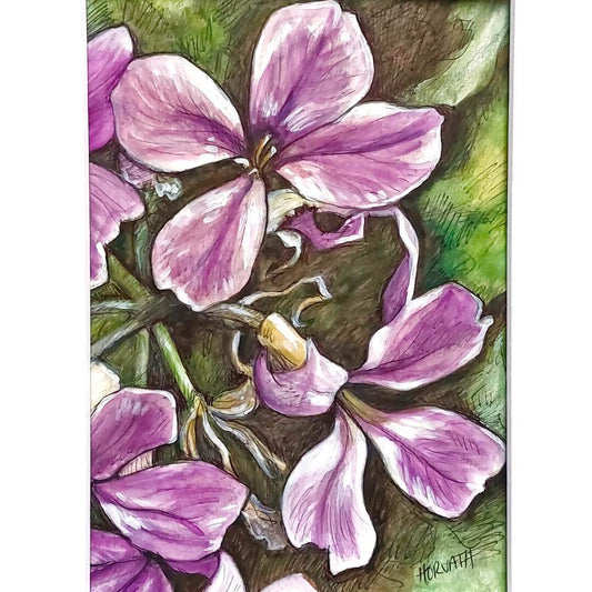 DAY 4 - Purple Petals - Original Daily Draw to Paint