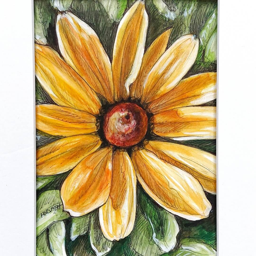 DAY 26 - Rudbeckia - Original Daily Draw to Paint