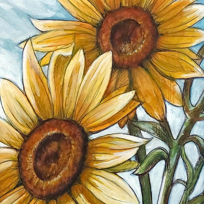 DAY 30 - Sunflowers - Original Daily Draw to Paint