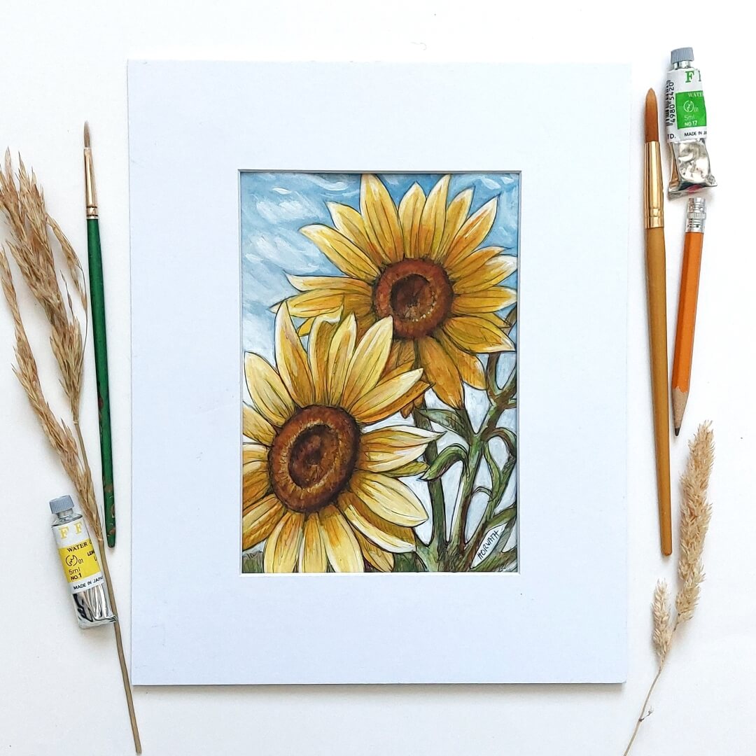 DAY 30 - Sunflowers - Original Daily Draw to Paint