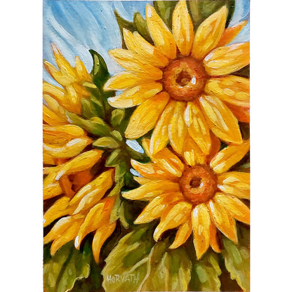 DAY 23 -Sunflowers Original Painting - Autumn Art Journal