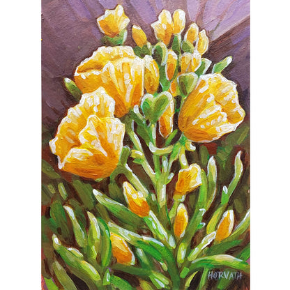 Wild Yellow Original Painting on Paper by artist Cathy Horvath Buchanan
