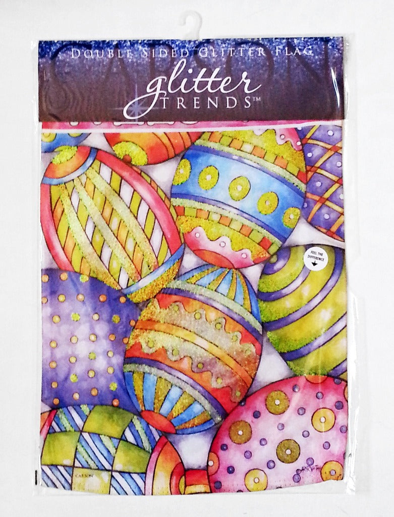 Painted Eggs Easter Garden Flag, Outdoor UV Resistant, Double-Sided by cathy horvath buchanan