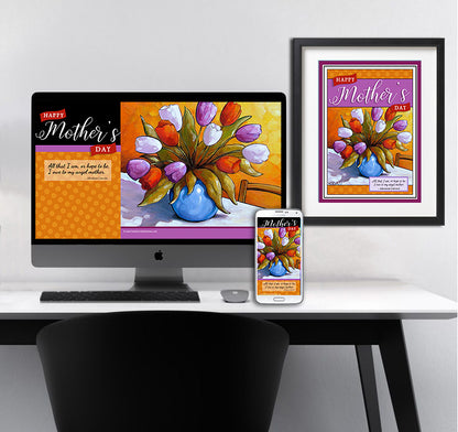 Mother's Day - Digital Device + Printable Decor Wallpapers by artist Cathy Horvath Buchanan