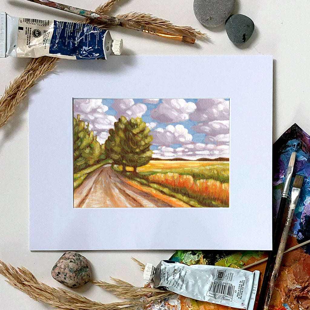 Country Road Bend - Original Painting on Paper
