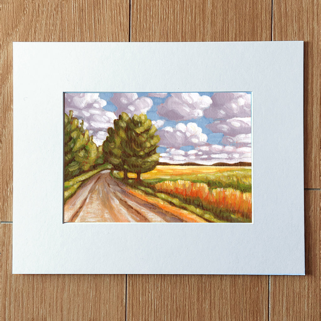 Country Road Bend - Original Painting on Paper