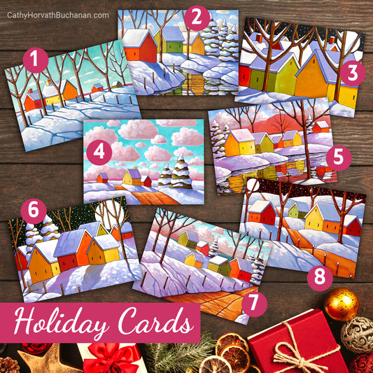 Holiday Winter Snow Scenes Collection - Art Cards by artist Cathy Horvath Buchanan