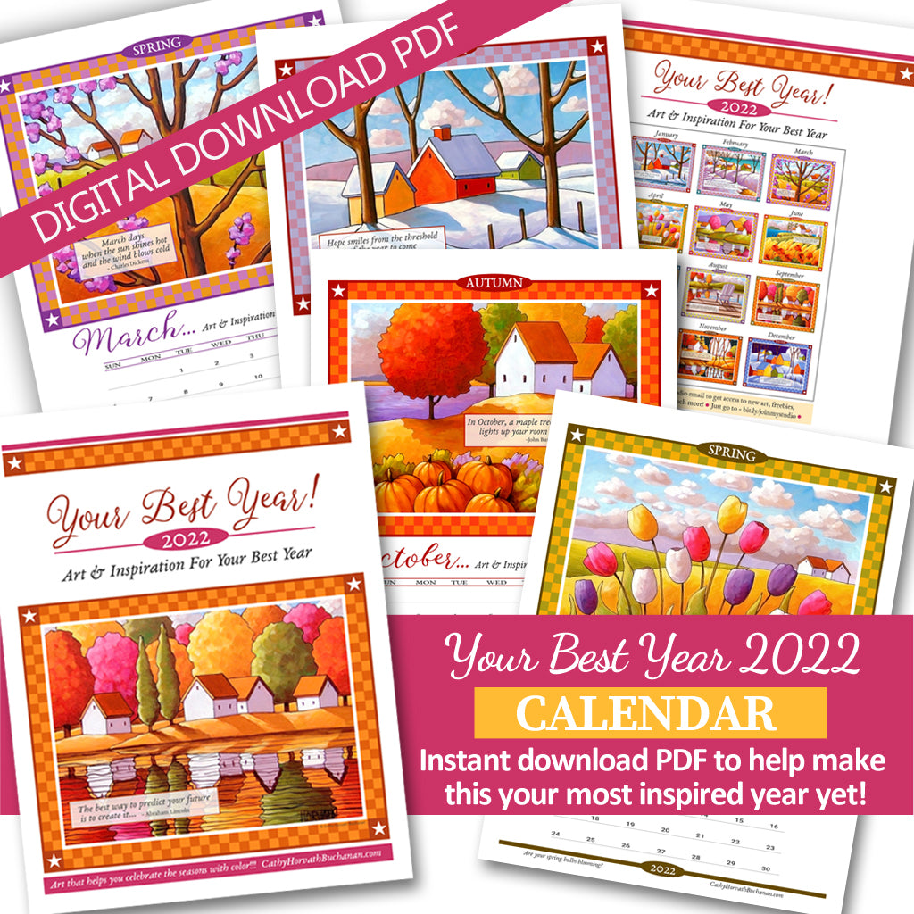 Inspire Your Year Quote Art Calendar + Ebook PDF Bundle Printable Download