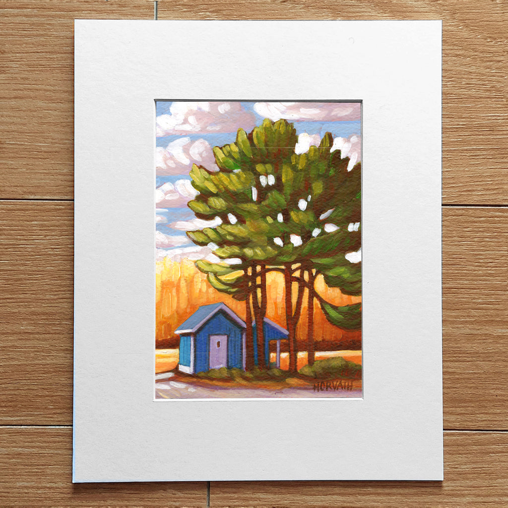 Kettle Creek Boat Launch Hut - Original Painting on Paper