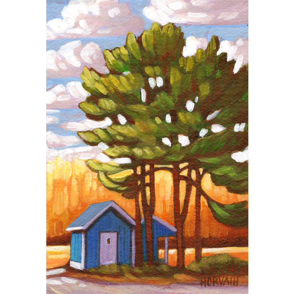 Kettle Creek Boat Launch Hut - Original Painting on Paper