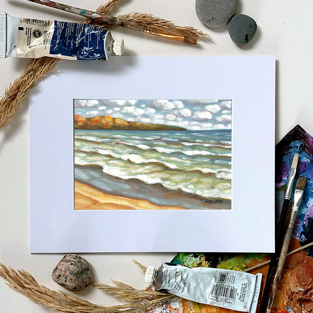 Little Beach Waves- Original Painting on Paper