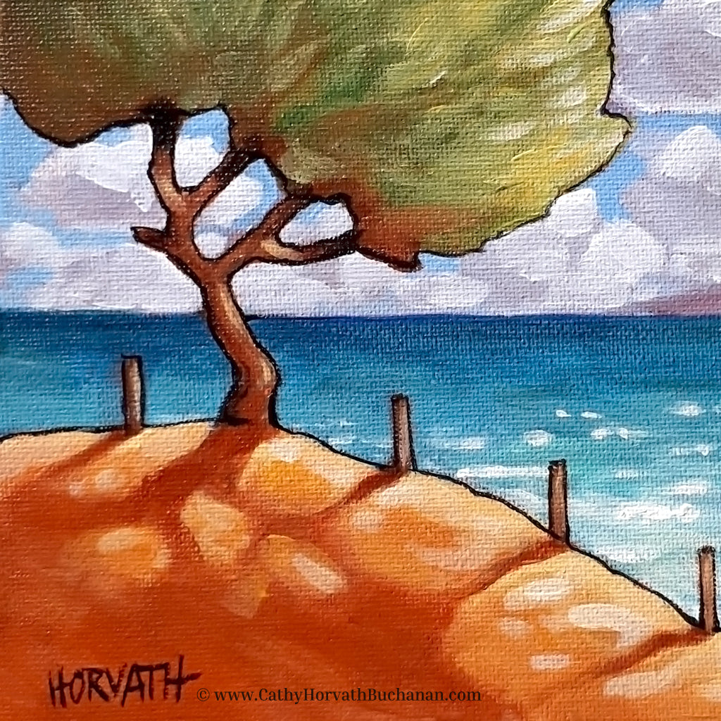 Beach Tree - Original Painting detail
