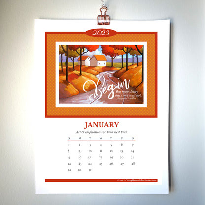 2023 Calendar Inspirational Download PDF Printable