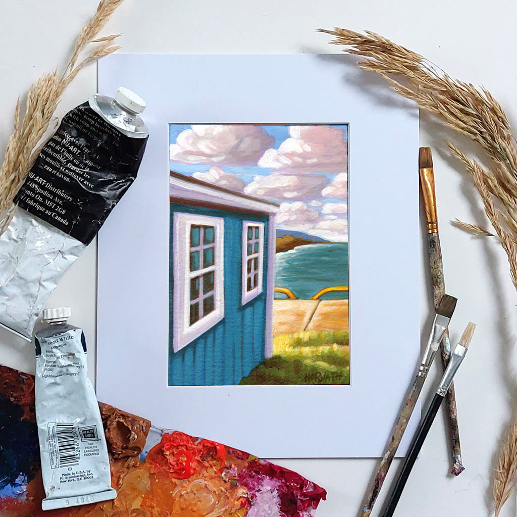 Port Stanley Harbour Hut - Original Painting on Paper