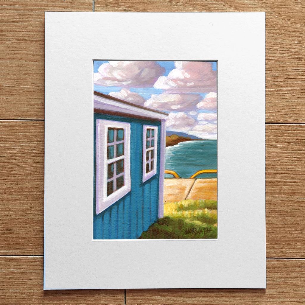 Port Stanley Harbour Hut - Original Painting on Paper