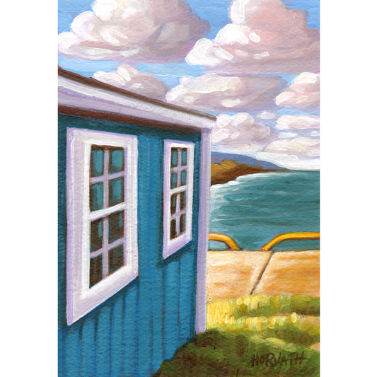 Port Stanley Harbour Hut - Original Painting on Paper