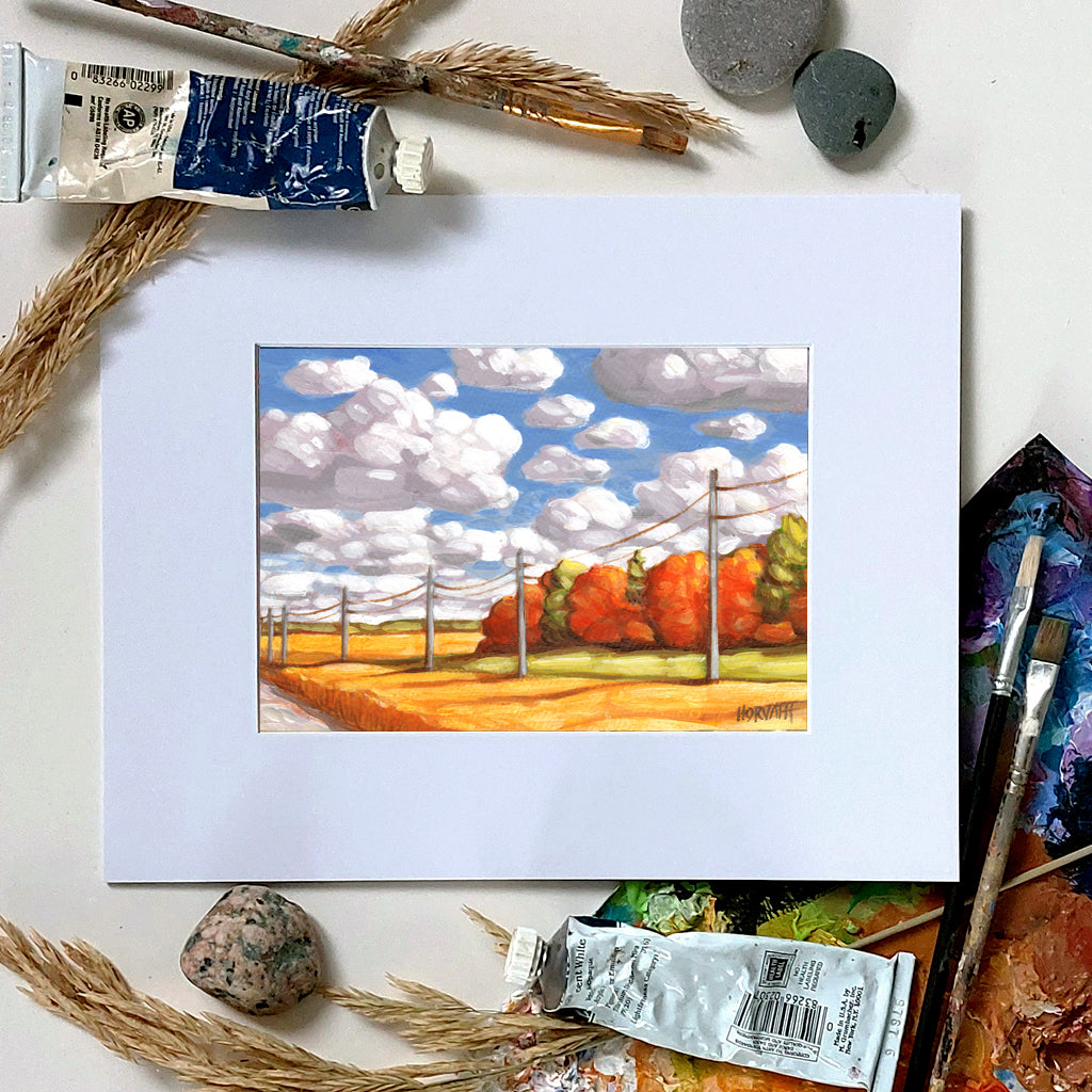 Wellington Road Fall View - Original Painting on Paper