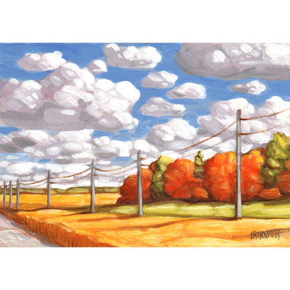 Wellington Road Fall View - Original Painting on Paper