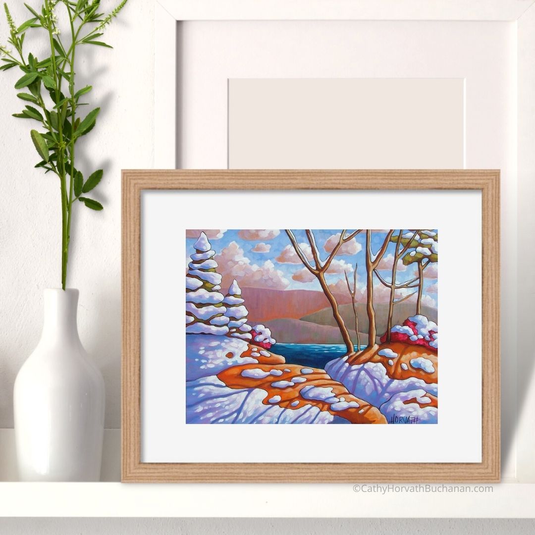 Winter Country Collection - 5x7 Set of 4 Art Prints by artist Cathy Horvath Buchanan