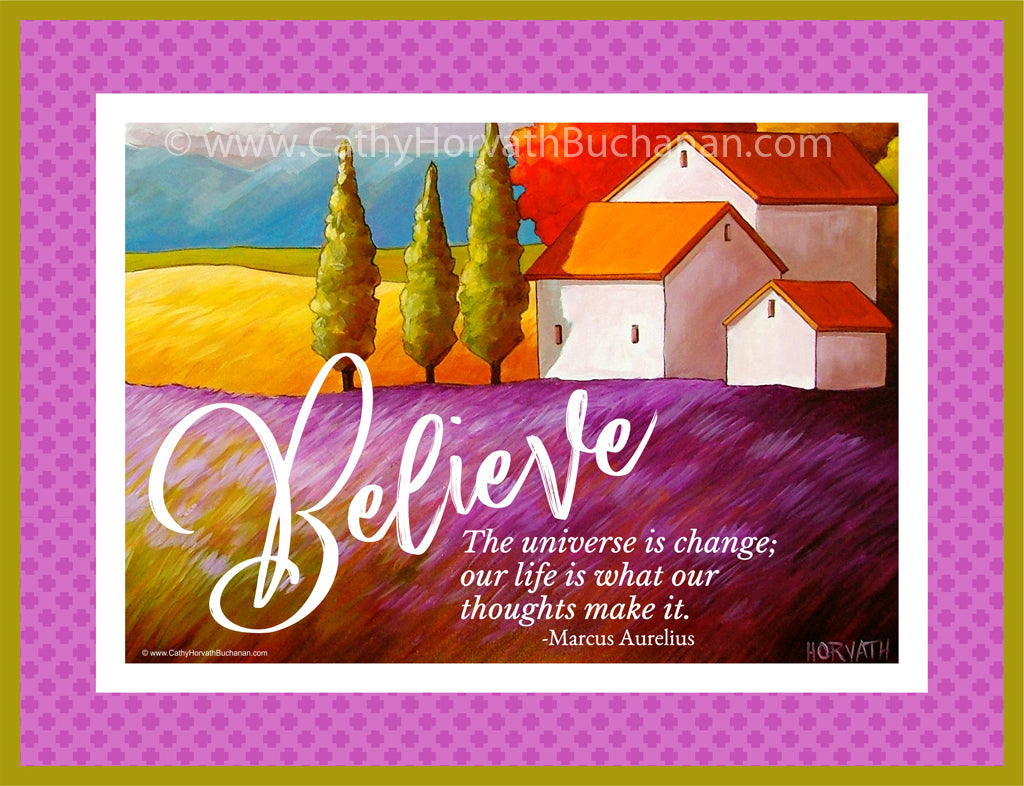 Believe, Inspirational Quote Wall Art Printable with Guide