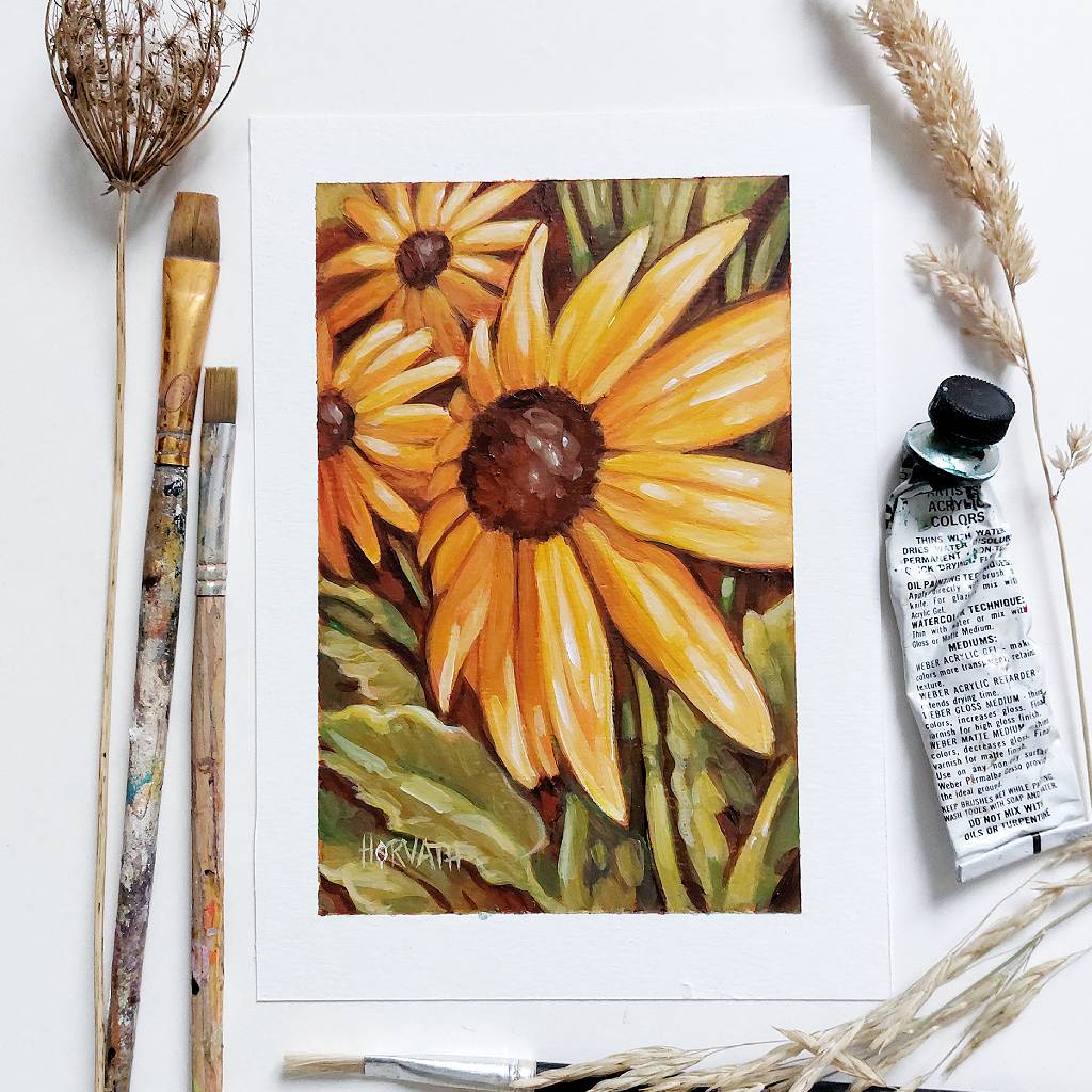 DAY 13 - Rudbeckia Original Painting a Day