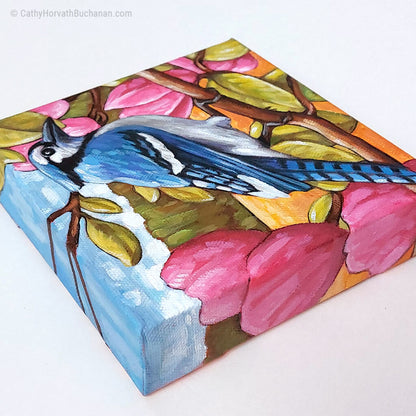 Blue Jay Magnolia - Original Painting by artist Cathy Horvath Buchanan