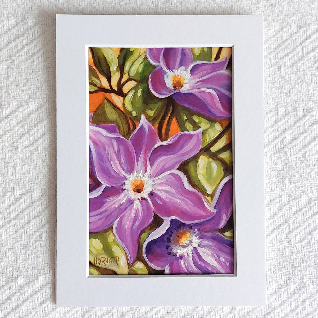 DAY 11 - Clematis Original Painting a Day