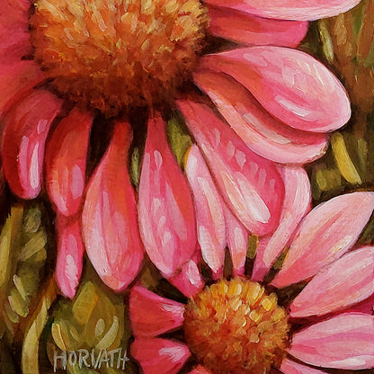 DAY 5 - Cone Flowers Original Painting a Day