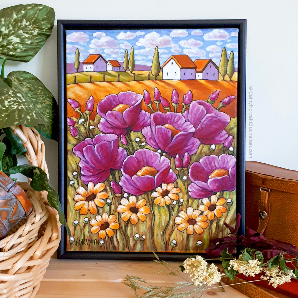 Country Garden Blooms - Original Painting by artist cathy horvath buchanan