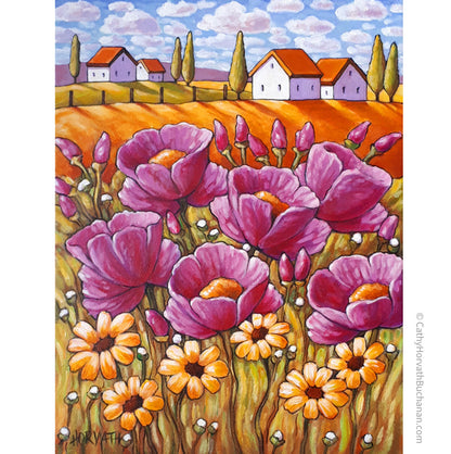 Country Garden, Flowerscape Original Painting 12x16