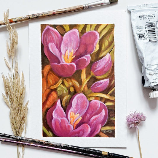 DAY 4 - Crocuses Original Painting a Day