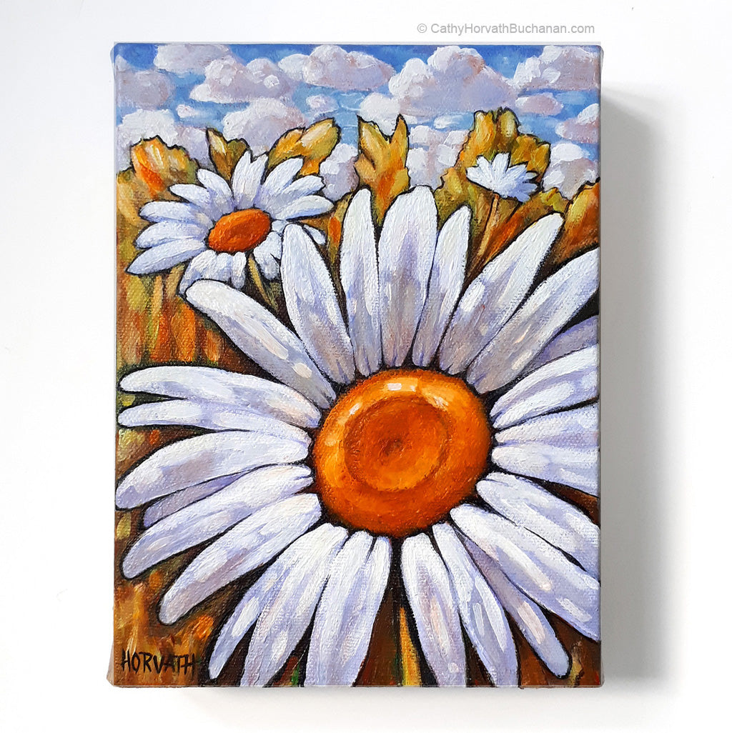 Daisyscape - Original Painting by cathy horvath buchanan