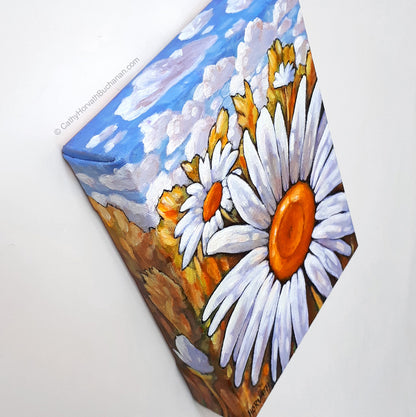 Daisyscape - Original Painting by cathy horvath buchanan