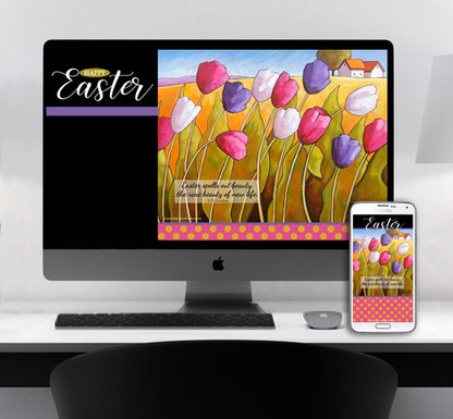 Easter wallpaper for monitors cell phones by artist Cathy Horvath Buchanan