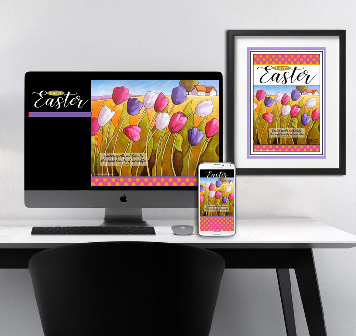 Easter Digital Device + Printable Decor Wallpapers by artist Cathy Horvath Buchanan