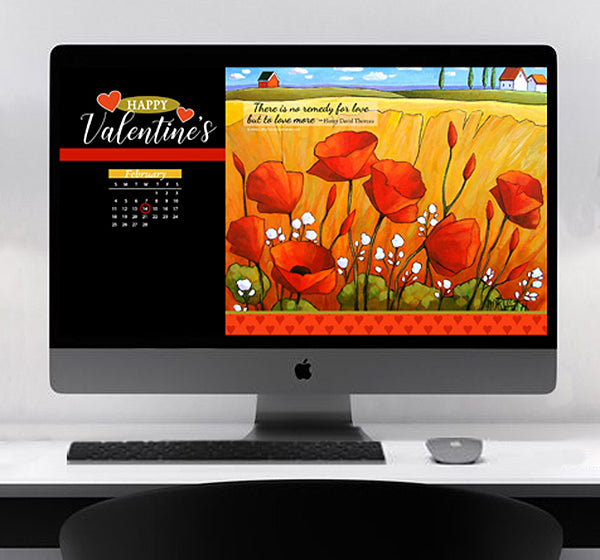 Happy Valentine's - Digital Device Wallpapers artist Cathy Horvath Buchanan