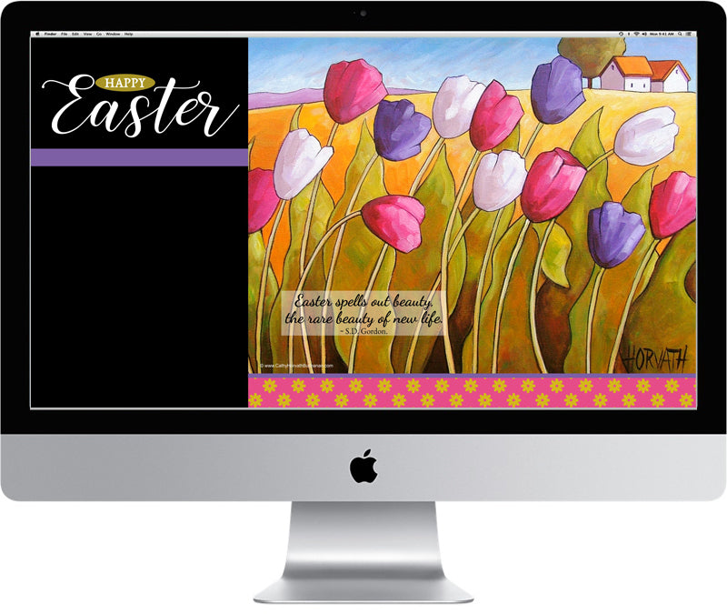 Easter Digital Device + Printable Decor Wallpapers by artist Cathy Horvath Buchanan