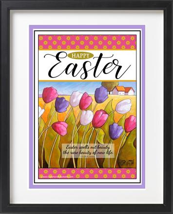 Easter Tulips Printable Wall Art, Spring Decor Digital Download