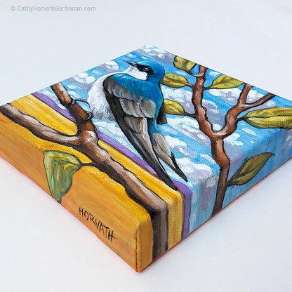 Tree Swallow Field - Original Painting by artist Cathy Horvath Buchanan side