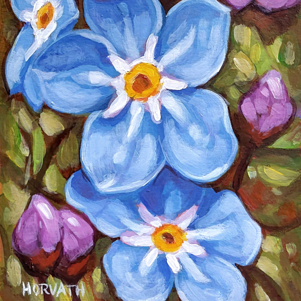 DAY 29 - Forget Me Not Original Painting a Day