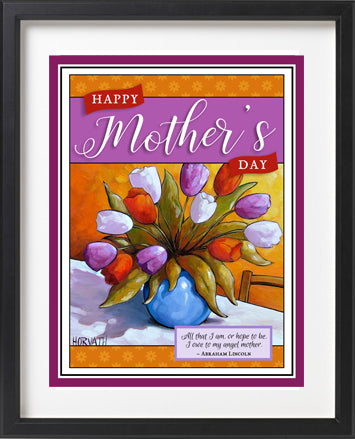 Mothers Day Tulips Printable Wall Art, Instant Digital Download