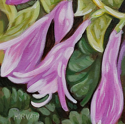 DAY 7 - Hosta Blooms Original Painting a Day