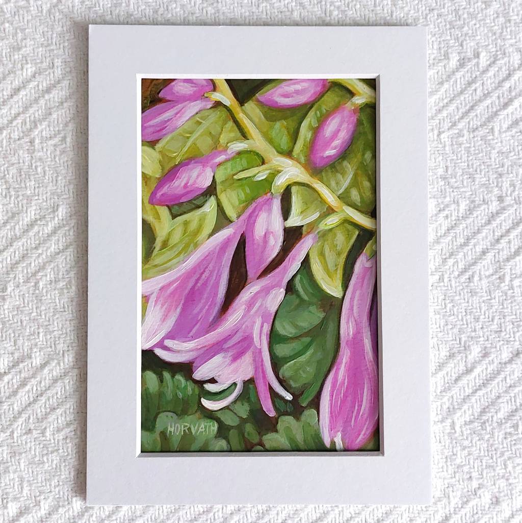 DAY 7 - Hosta Blooms Original Painting a Day