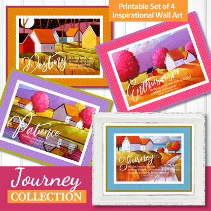Journey set of 4 Collection Inspirational Quote Wall Art Printable Download by Cathy Horvath Buchanan