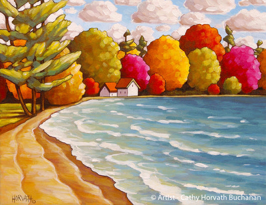 Coastal Lake of Bays Giclee, Summer Cottage Decor Art Print by artist Cathy Horvath buchanan
