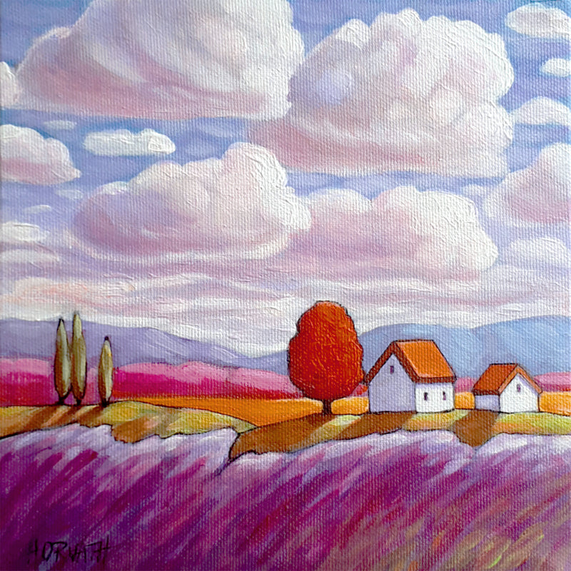 Lavender Under Clouds - Original Painting