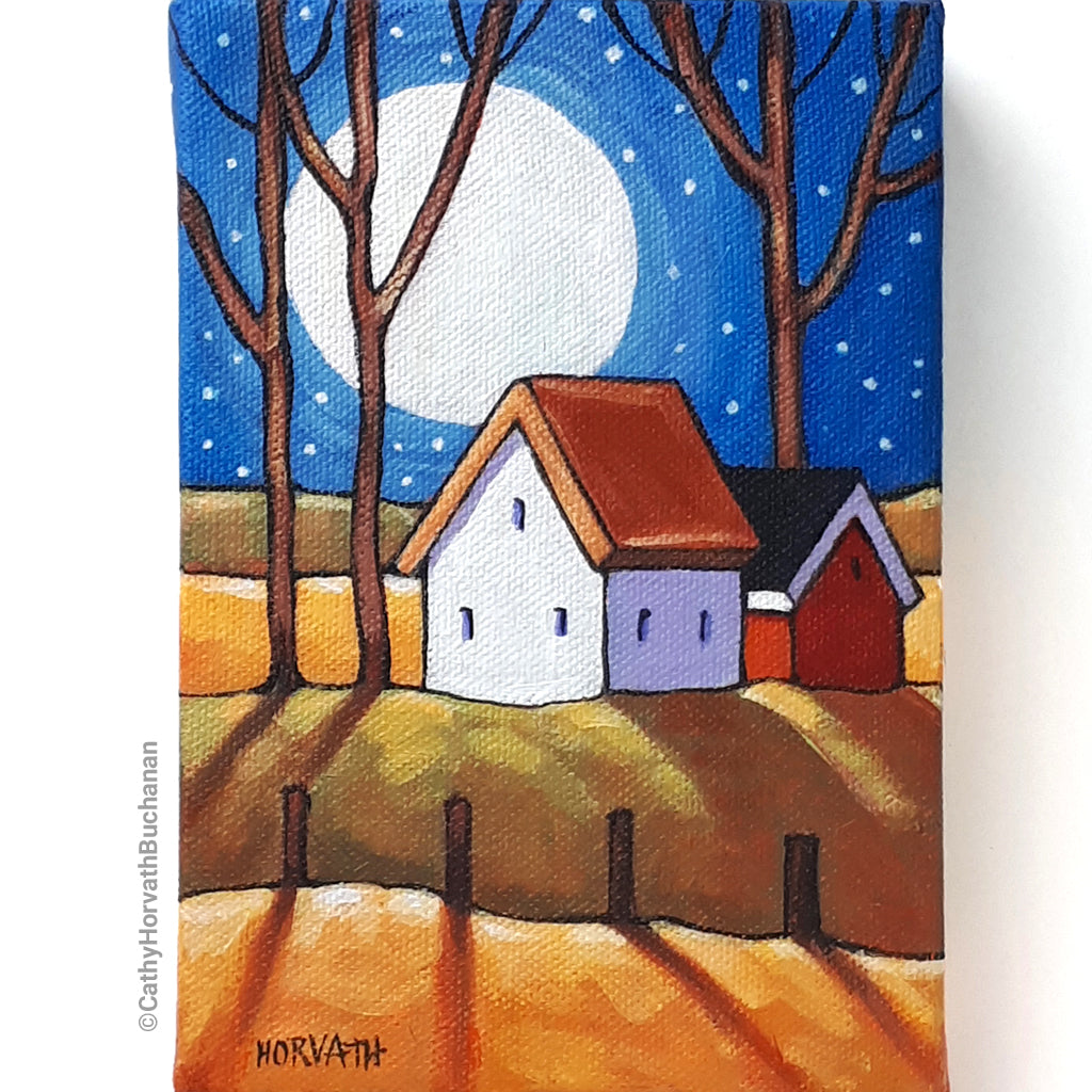 Little Blue Moonrise - Original Painting