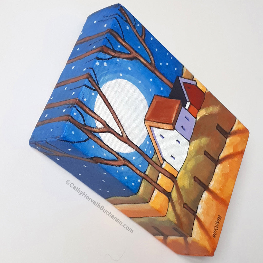 Little Blue Moonrise - Original Painting