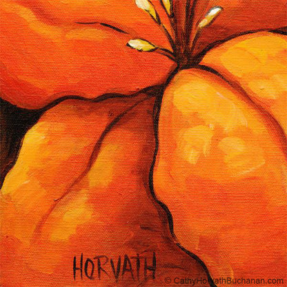 orange blossom painting detail 3 by cathy horvath buchanan